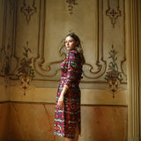 Vestido Laurett Malmo Fucsia y Verde
